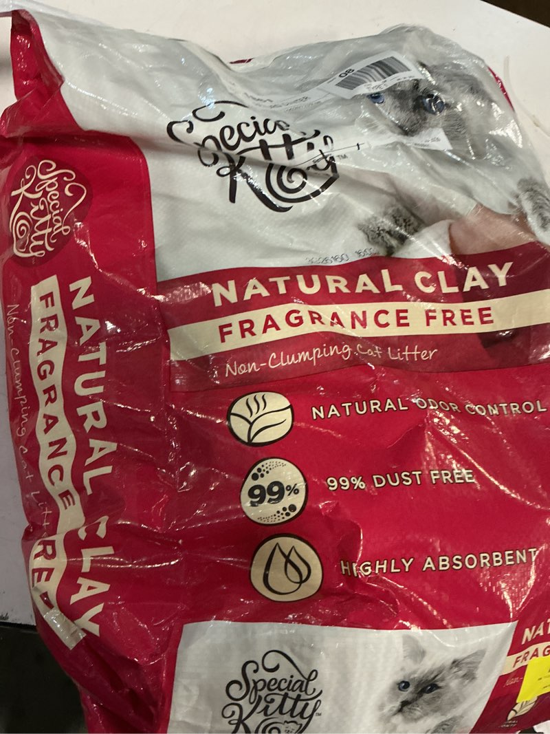 Condition photo showing New/Like New for (unknown expiration) special kitty non-clumping clay cat litter, unscented, 48lb bag
