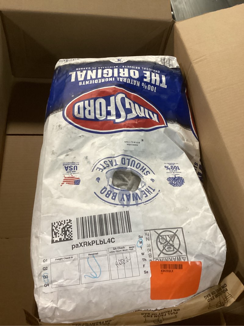 Condition photo showing New/Like New for kingsford original charcoal briquettes, bbq charcoal for grilling, 16 pounds (package may vary)