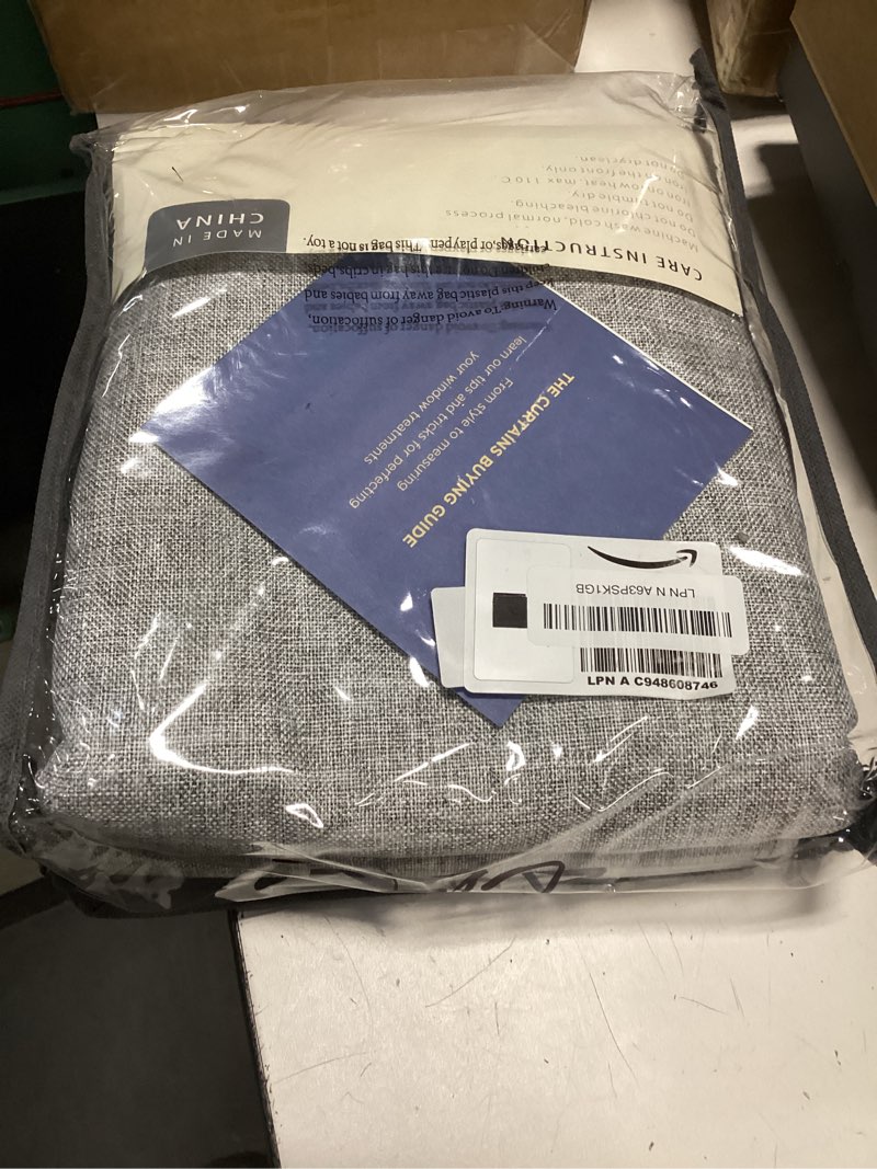 Condition photo showing Good Condition for 100% Blackout Shield Linen Blackout Curtains for Bedroom 84 Inches Long, Back Tab/Rod Pocket Living Room Drapes, Thermal Insulated Blackout Curtains 2 Panels Set, 50" W x 84" L, Grey Grey 50"W x 84"L (Pack of 2)