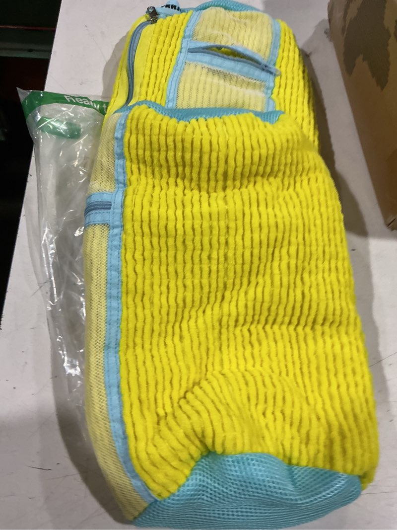 Condition photo showing Good Condition for shoe washing machine bag,2 pcs shoe washing bag for dryer & washer, reusable laundry shoe bag for all shoes sizes, independent insole compartment with side mesh (yellow) standard yellow