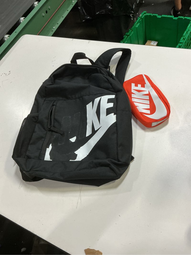 Condition photo showing As Is for Nike Unisex Kids' Classics Elemental Backpack (20L) | Boys and Girls Medium Black/Orange/White
