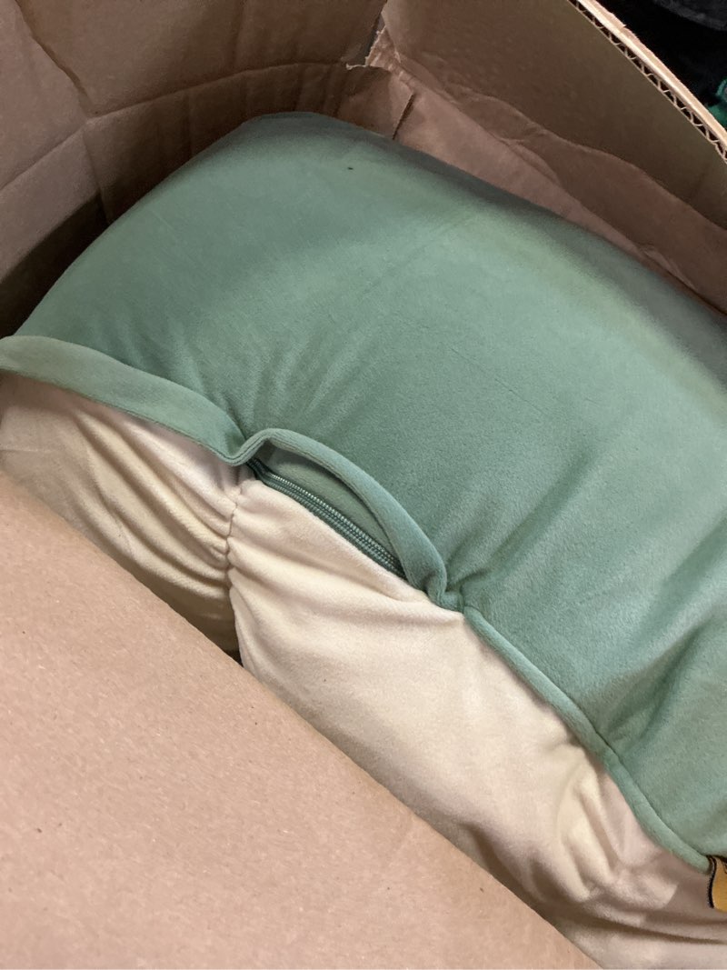 Condition photo showing Good Condition for peallow(pat. pend) – long round body pillow for adults, bolster pillow for sleeping, soft and supportive pillow for sleeping & lumbar support green-white 47"