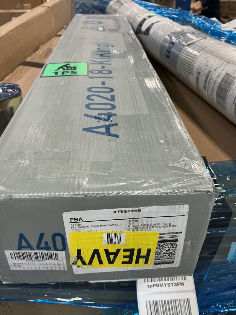 Condition photo showing New/Like New for Metal Bed Frame,King Size Bed Frame with Storage Space,Heavy Duty Sturdy Mattress Foundation,Easy Assembly,No Box Spring Needed, Black,18 Inch,King King 18 Inch