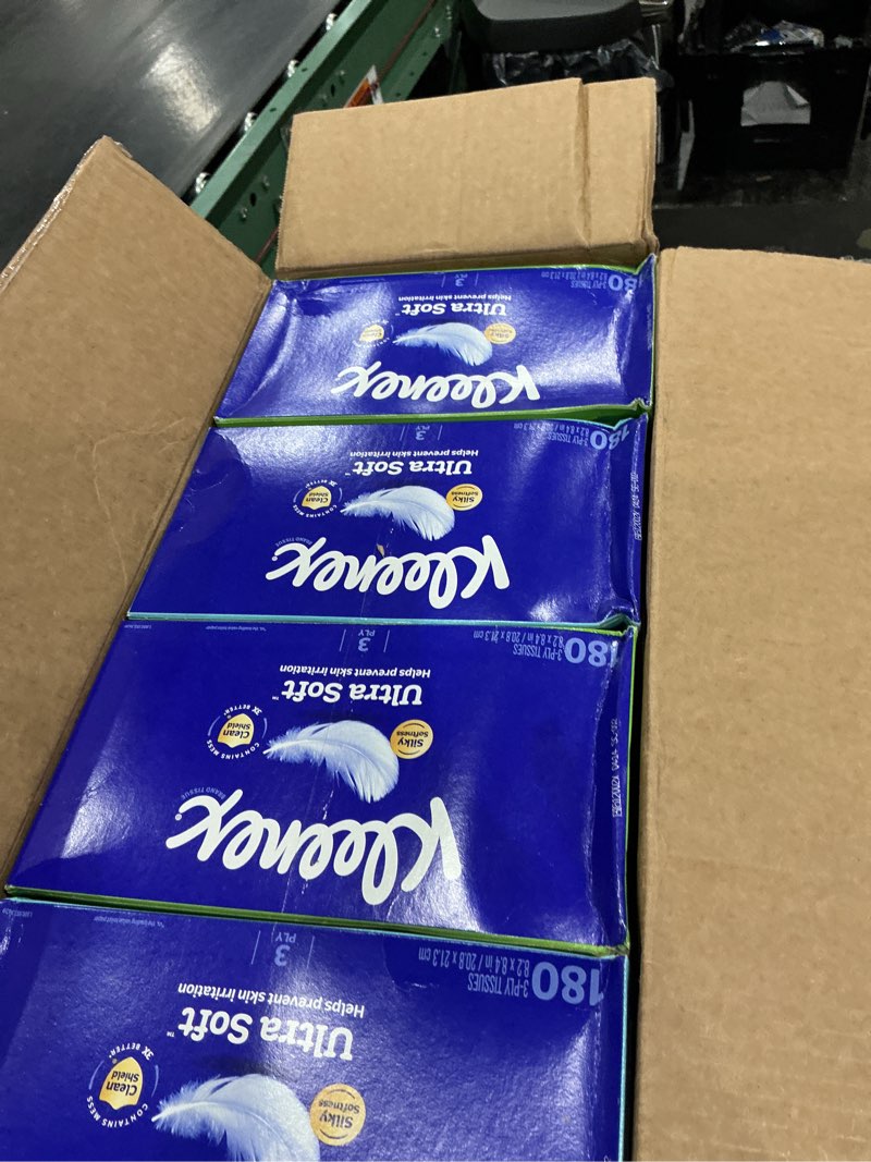 Condition photo showing Good Condition for kleenex ultra soft facial tissues, 8 flat boxes, 180 tissues per box, 3-ply, packaging may vary white 180 tissues (pack of 8)