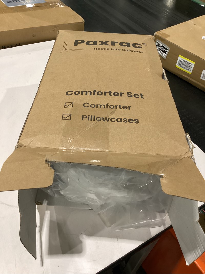 Condition photo showing Good Condition for paxrac classic pure white comforter queen size, 3 pieces boho comforter set, lightweight solid bedding set, all seasons soft breathable queen comforter set (90x90in comforter & 2 pillowcases) white queen (90''x90'')