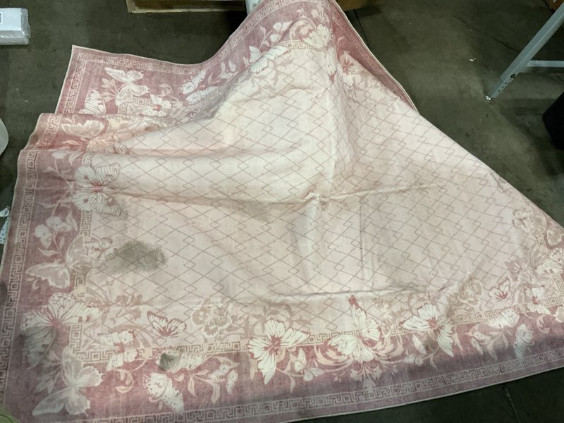 Condition photo showing Good Condition for staruia 84x59  washable pink rugs for bedroom girls | non-slip soft butterfly area rug girls rug cute pink carpets for kids room playroom dorm dining room living room indoor decor