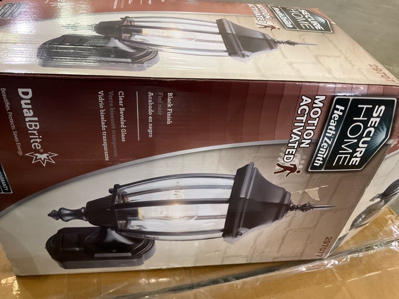 secure home alexandria 18.5-in h black motion activated outdoor wall light