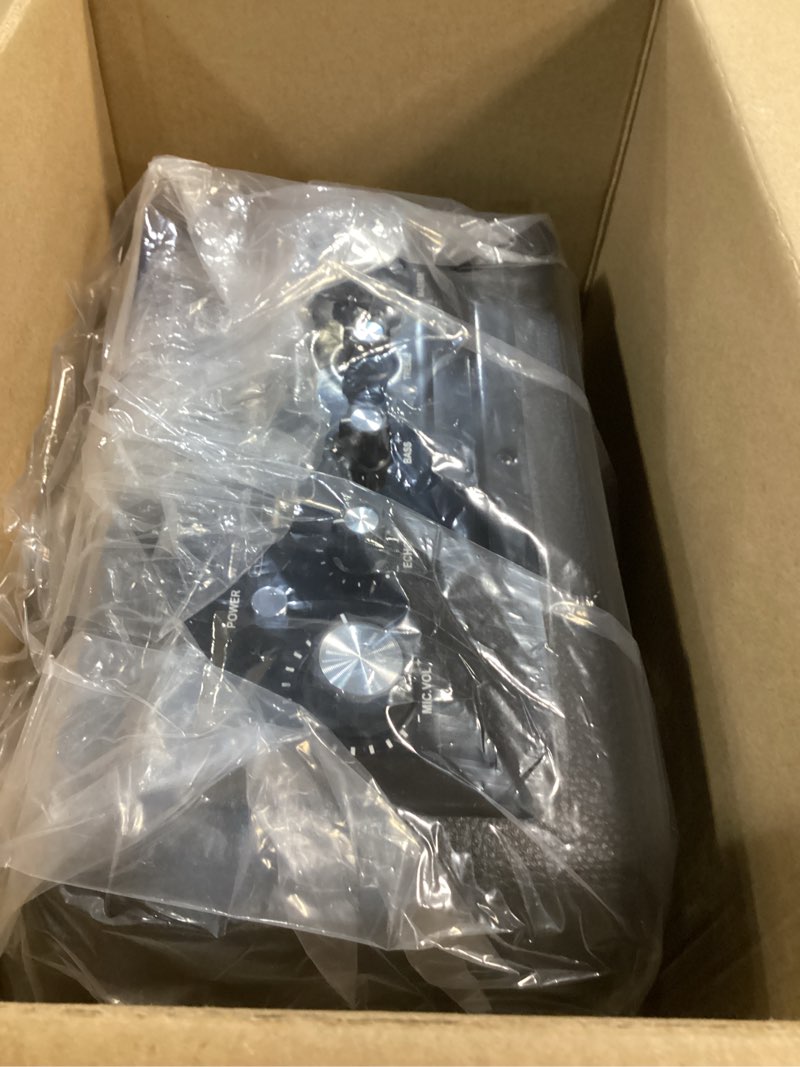 Condition photo showing Good Condition for karaoke machine for adults, portable bluetooth speaker with 2 wireless microphones and lights show, karaoke speaker with bass & treble, supports for tws,usb,fm,rec,aux in,tf card for party/meeting black