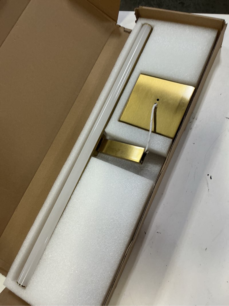 Condition photo showing As Is for 24 inch led bathroom vanity light (3000k/4000k/6000k, dimmable), brass modern bathroom light fixture over mirror, vanity light bar with angle adjustable brass 24 inch