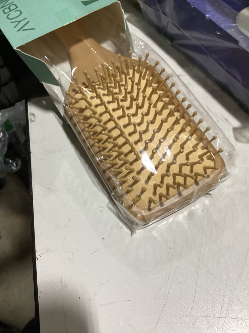 Condition photo showing Good Condition for wood bristle hair brush for detangling scalp massage & shine – redistributes scalp oils, repairs dry hair – smooth & glossy finish, for all hair types & ages - men,women,kids&pet,for home & travel use