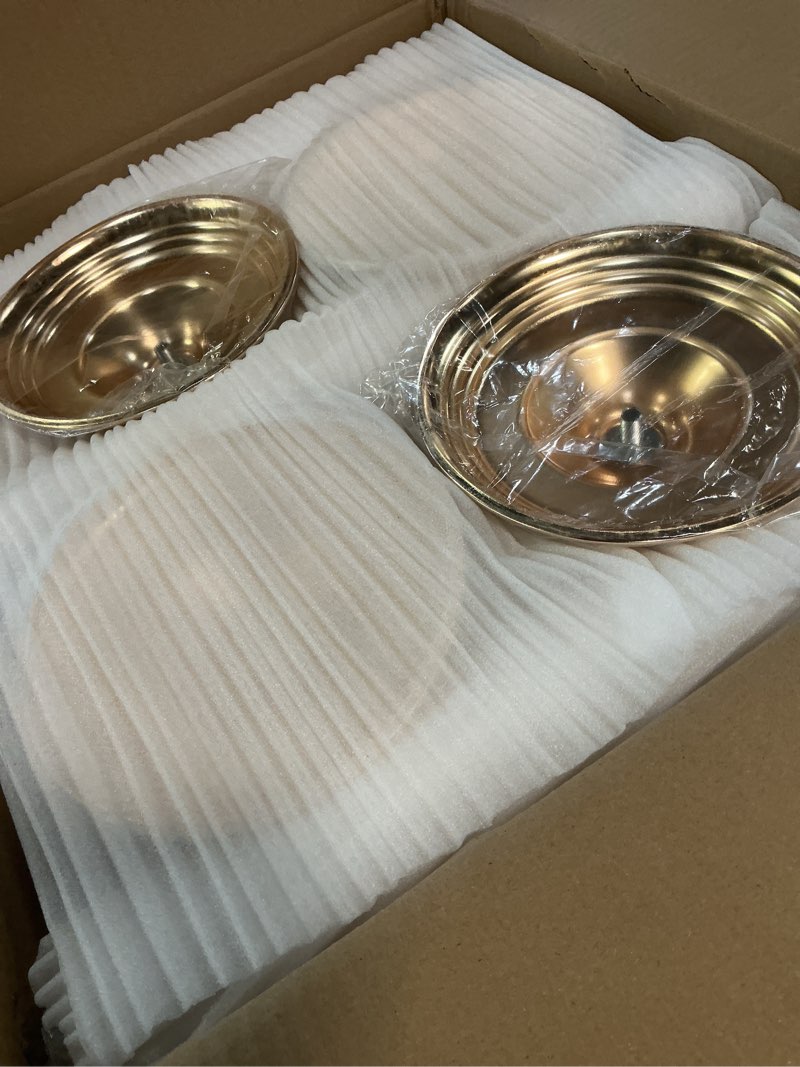 Condition photo showing New/Like New for 4 packs 5 arms crystal candelabra for wedding centerpiece, gold floor candle holder set with chandelier crystal beaded anniversary dinner party table decor candelabros de mesa elegantes palace themed 29"tall gold 4