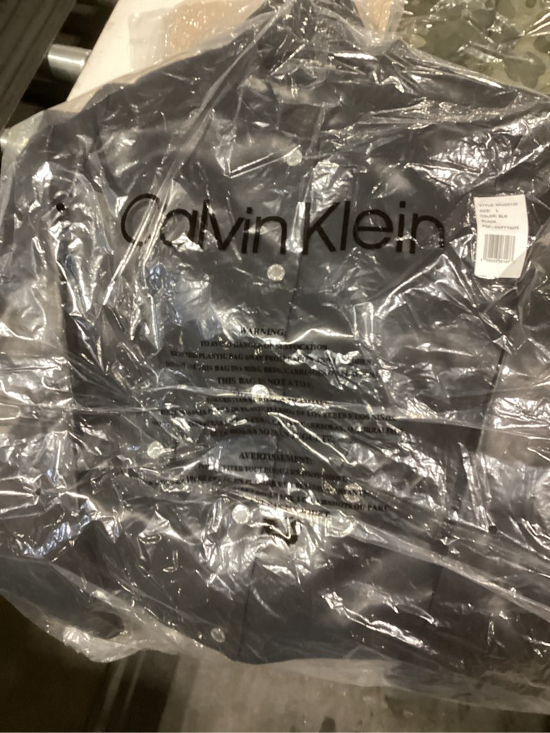 Condition photo showing Good Condition for Calvin Klein womens Button Front Jacket Large Black