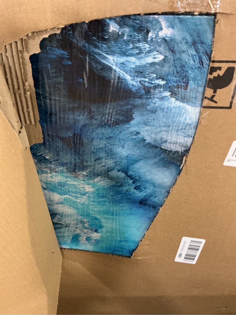 Condition photo showing Good Condition for Mofutinpo Large Abstract Canvas Art | Framed Modern Contemporary Wall Decor for Living Room, Bedroom, and Office | Blue Abstract Wall Pictures| Home Decorations Artwork for Walls 24 ×48in 48"L x 24"W BLUE-F
