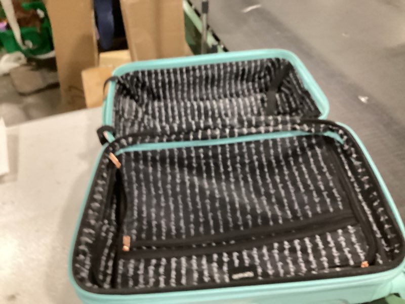 Condition photo showing As Is for kensie 20" "Alma" Carry-On TSA-Lock Spinner Luggage, Opal 20-Inch Carry-On Opal