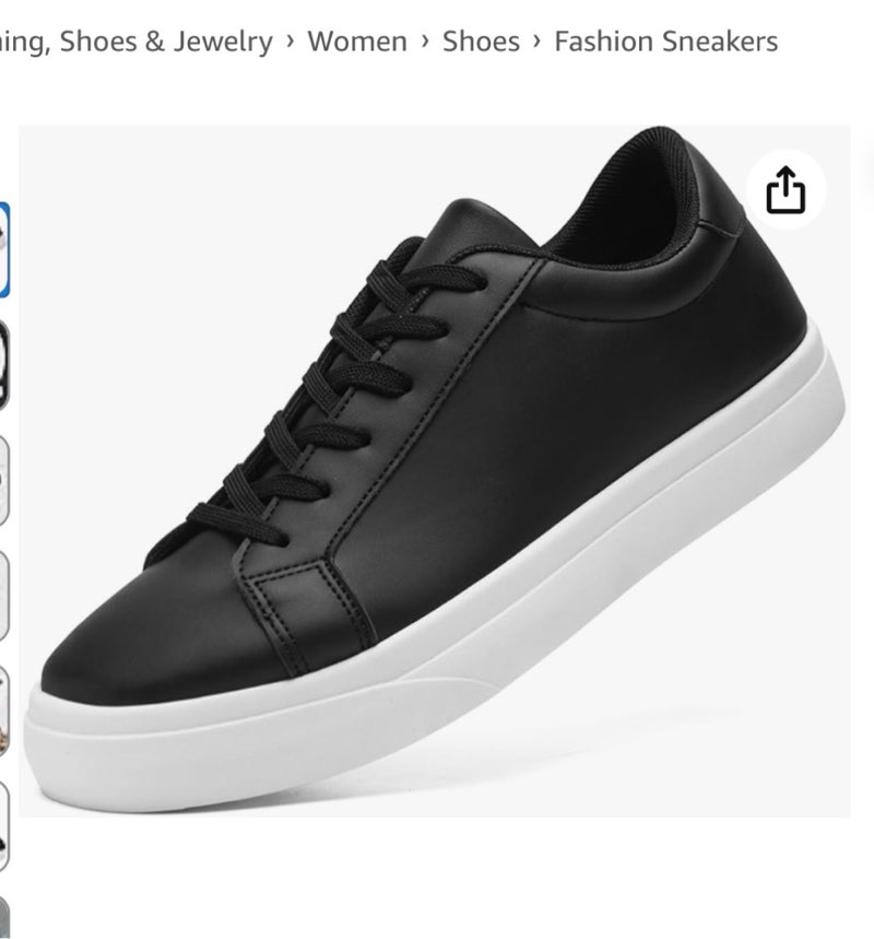 Fashion Sneakers for Men Women, Men’s Black Casual Leather Skate Shoes, Non Slip Comfortable Breathable Tennis Walking Shoes