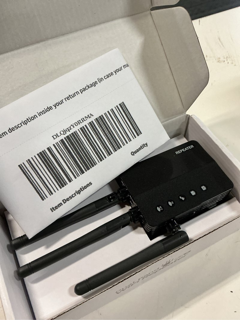 Condition photo showing Good Condition for wifi extender, 1200mbps dual band 2.4/5ghz wifi extender signal booster – 12880 sq ft coverage, easy setup, supports 105 devices, 1-tap setup & ethernet port black-u2
