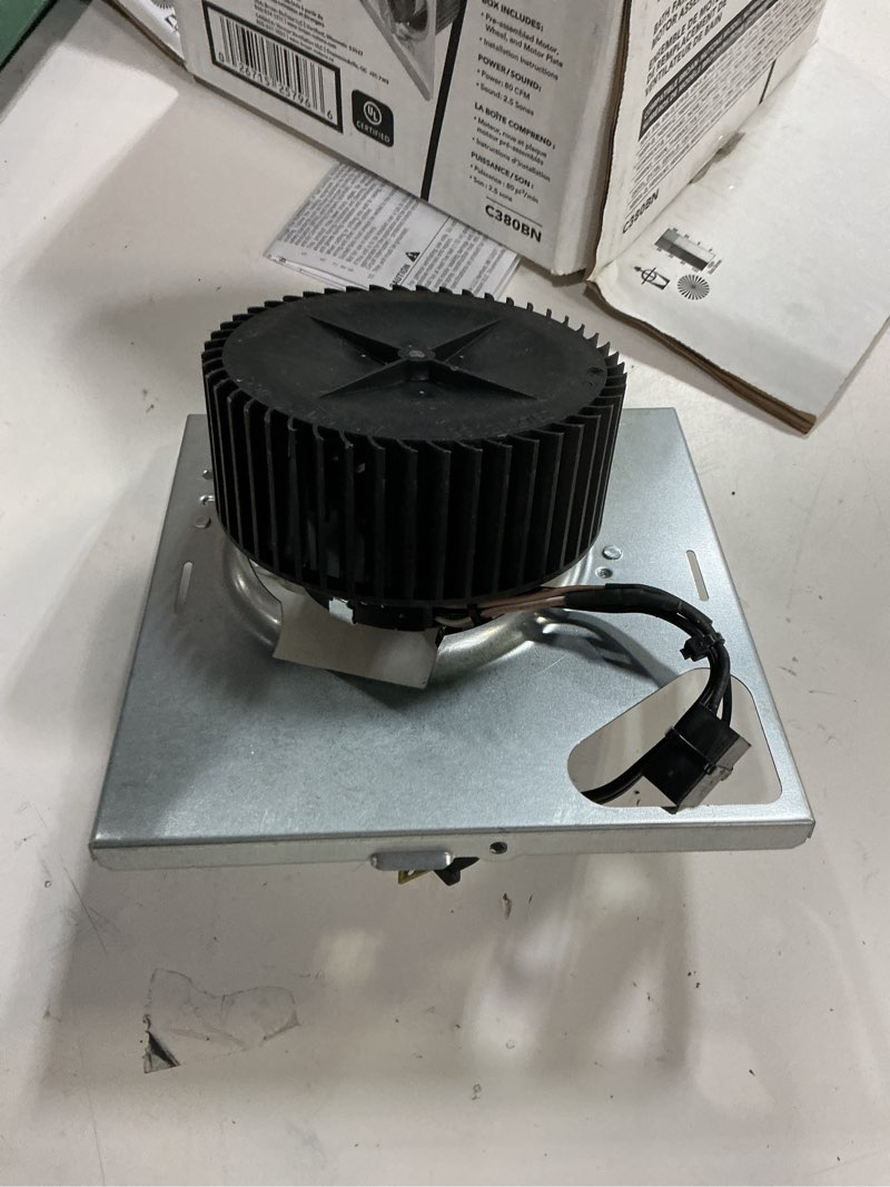 Condition photo showing As Is for broan-nutone 80 cfm, 2.5 sones assembly kit replacement bath fan motor