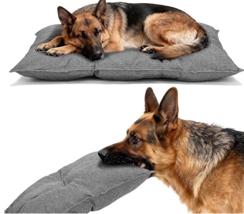 veehoo indestructible dog bed for crate, chew proof dog crate pad with reinforced corners, medium wa