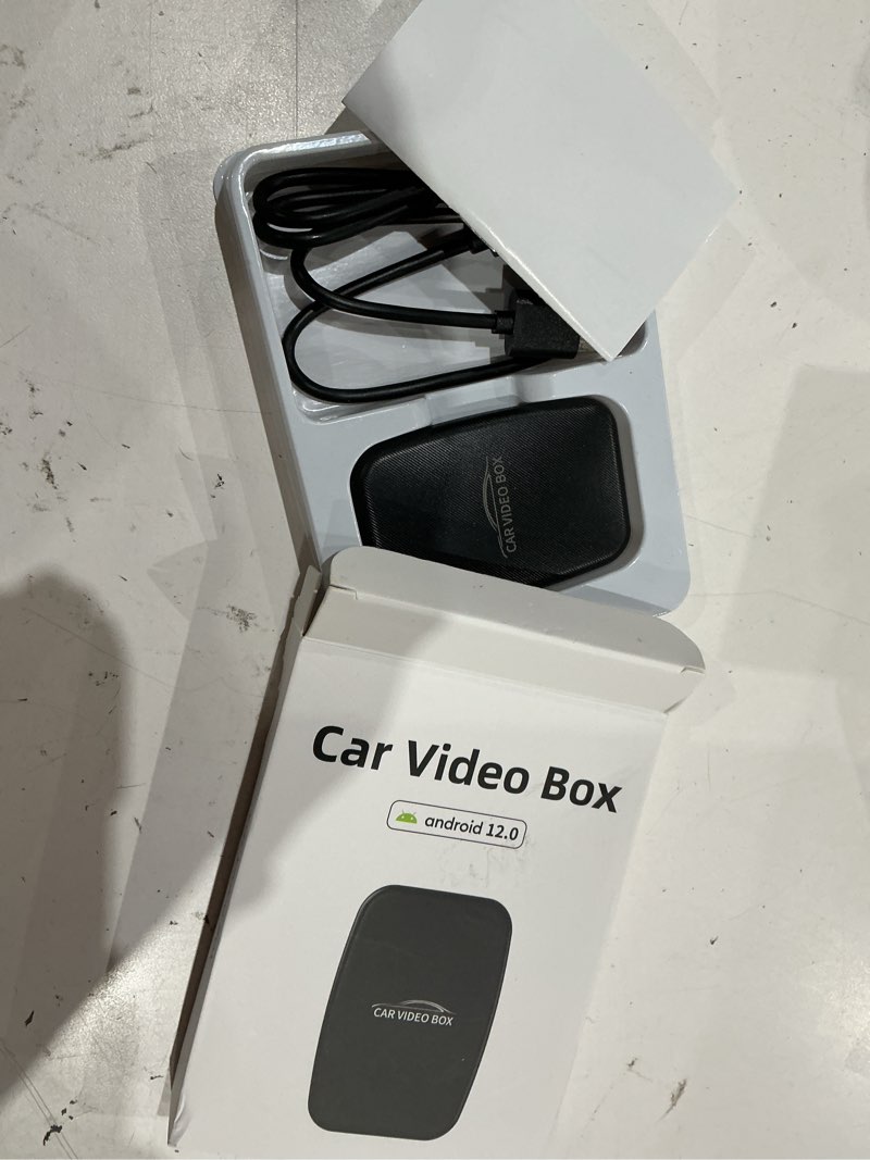 Condition photo showing As Is for 2025 upgraded wireless carplay and android auto adapter- built in netflix youtube support tf card, m
