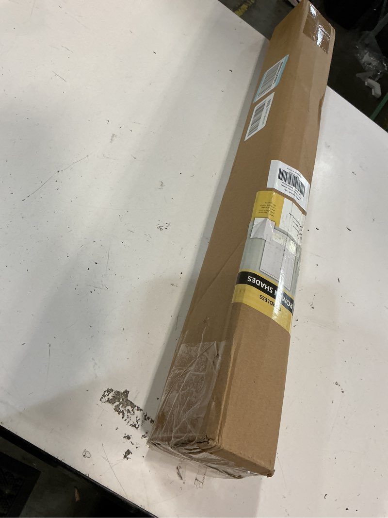 Condition photo showing New/Like New for no tools no drill cordless roman shades for indoor windows 100% blackout, for window size 28" w × 48" h beige beige 28" w × 48" h