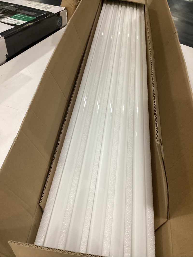 Condition photo showing New/Like New for f32t8/841 32w 48 inch t8 fluorescent tube light bulb, t8 fluorescent bulbs 4 foot, 4ft light bulb, 4100k cool white, 2850 lumens, g13 medium bi-pin base,10 pack