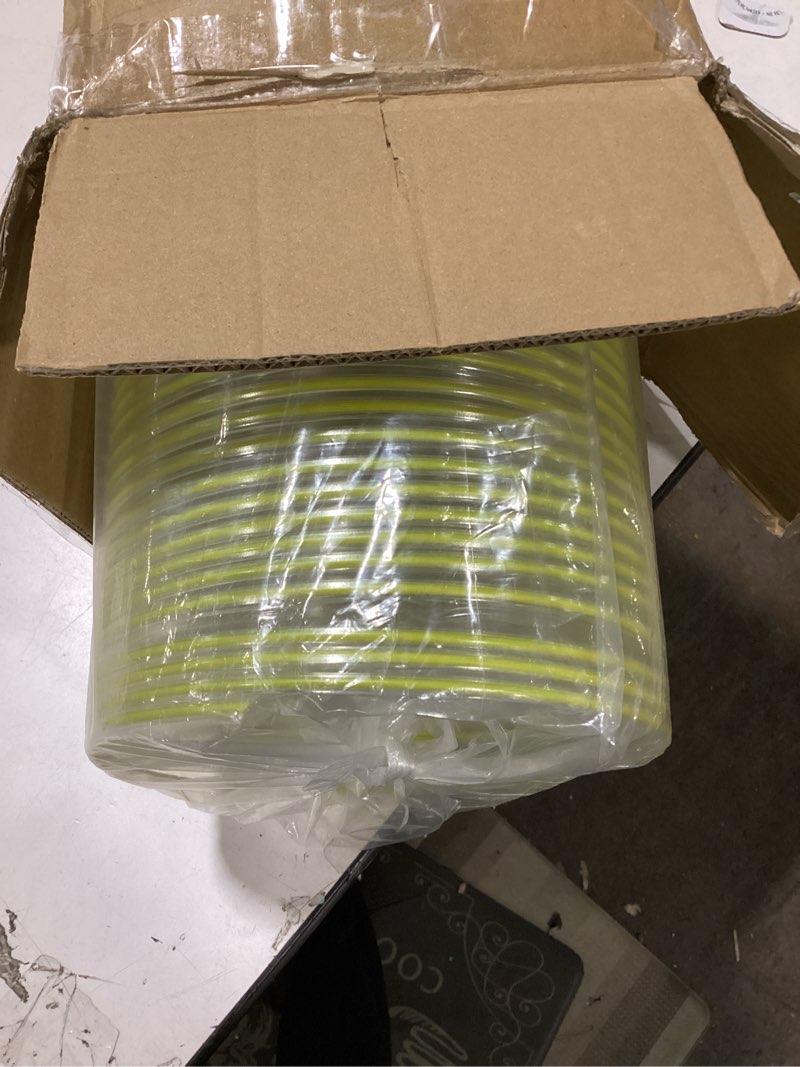 Condition photo showing New/Like New for 5 foot lawn vacuum hose, 7'' diameter lawn vac hose compatible with dr agri fab trac vac cyclone, leaf vac hose, fits most brands lawn leaf vac grass catcher bagger, with 2 clamps 7'' w x 5ft l