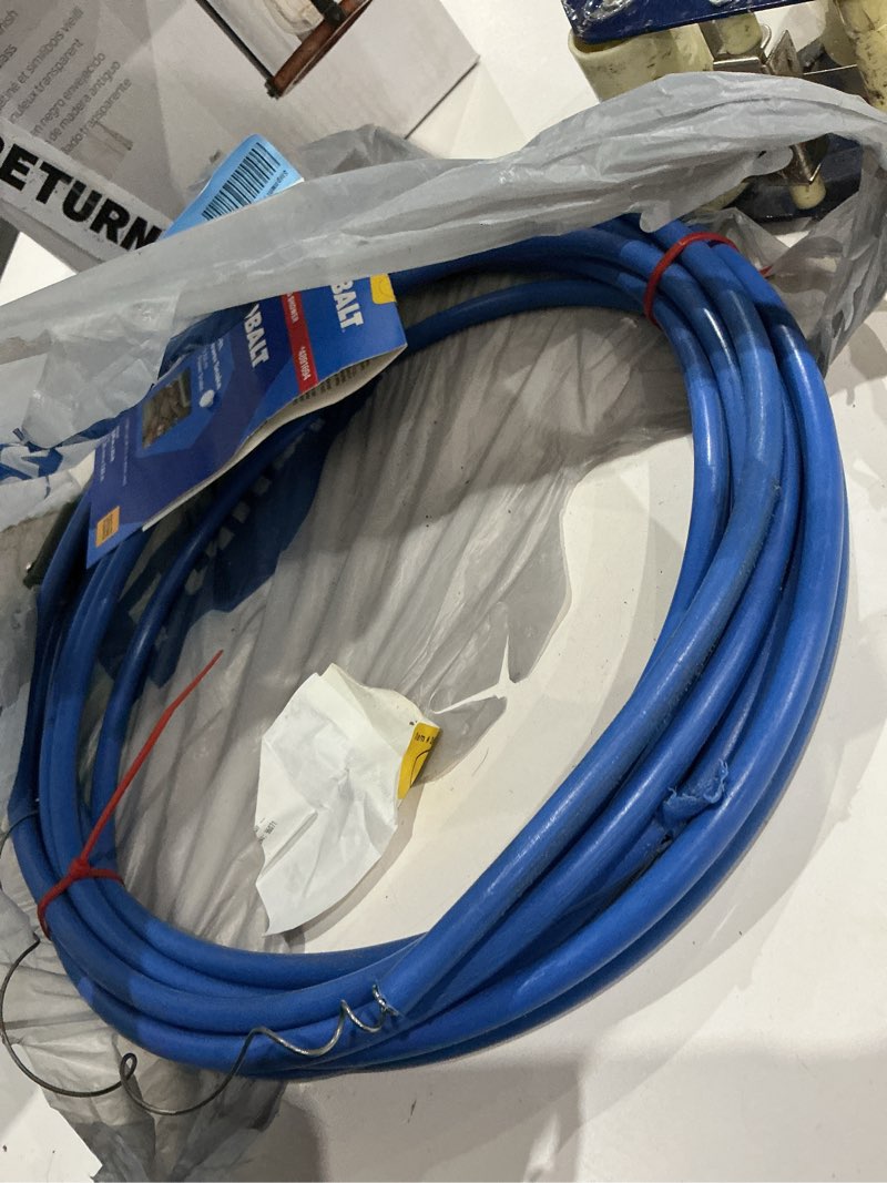 Condition photo showing As Is for kobalt 1/4-in x 25-ft high carbon wire power snake for drain
