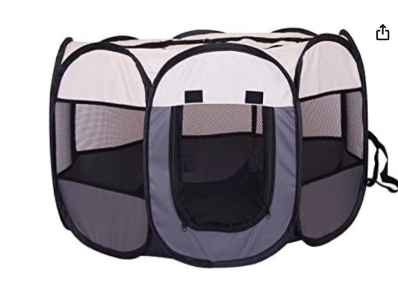 Pet Playpen for Dog Birth Tent Outdoors for Large Dogs Pet House Breathable Portable Dog Tent Indoor Foldable Dogs House Octagon (Color : Gray, Size : 73x73x43cm)