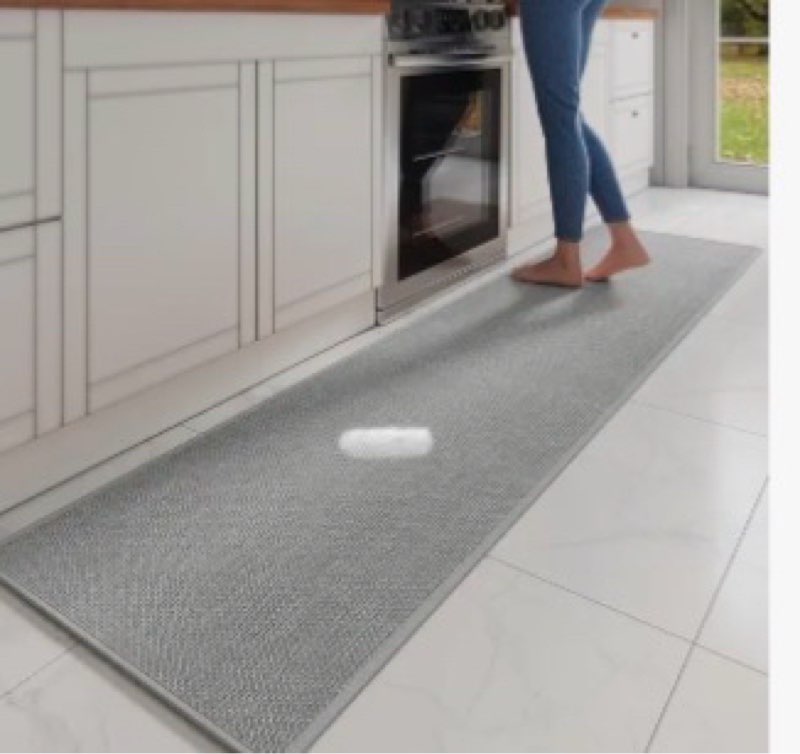YDKGL Kitchen Mats for Floor, Super Absorbent Kitchen Rugs Non Slip Washable, Soft Imitation Linen B