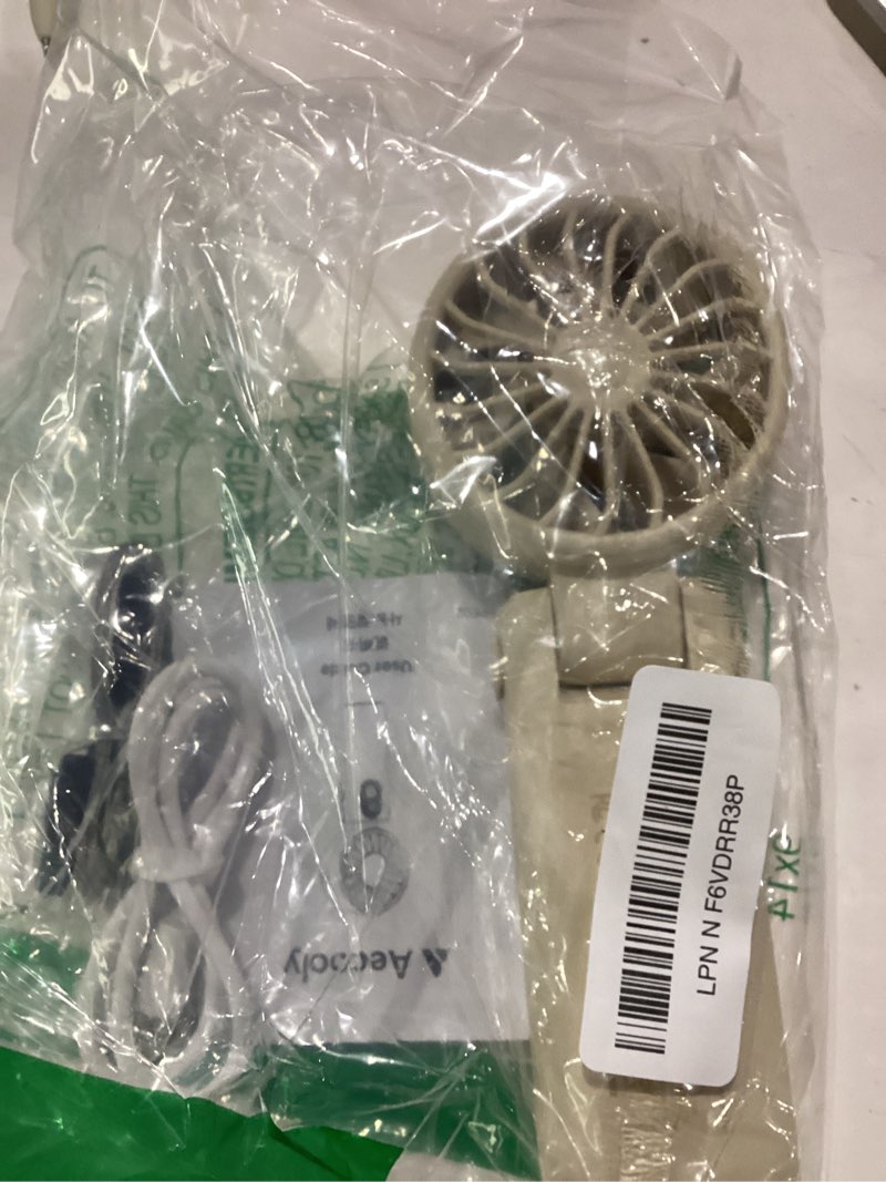 Condition photo showing Good Condition for aecooly mighty portable handheld fan | 20h max cooling time | 3 flexible modes | 5 speeds wind | battery level display | usb rechargeable mini personal battery powered, gifts for women, travel -beige beige 1 pack
