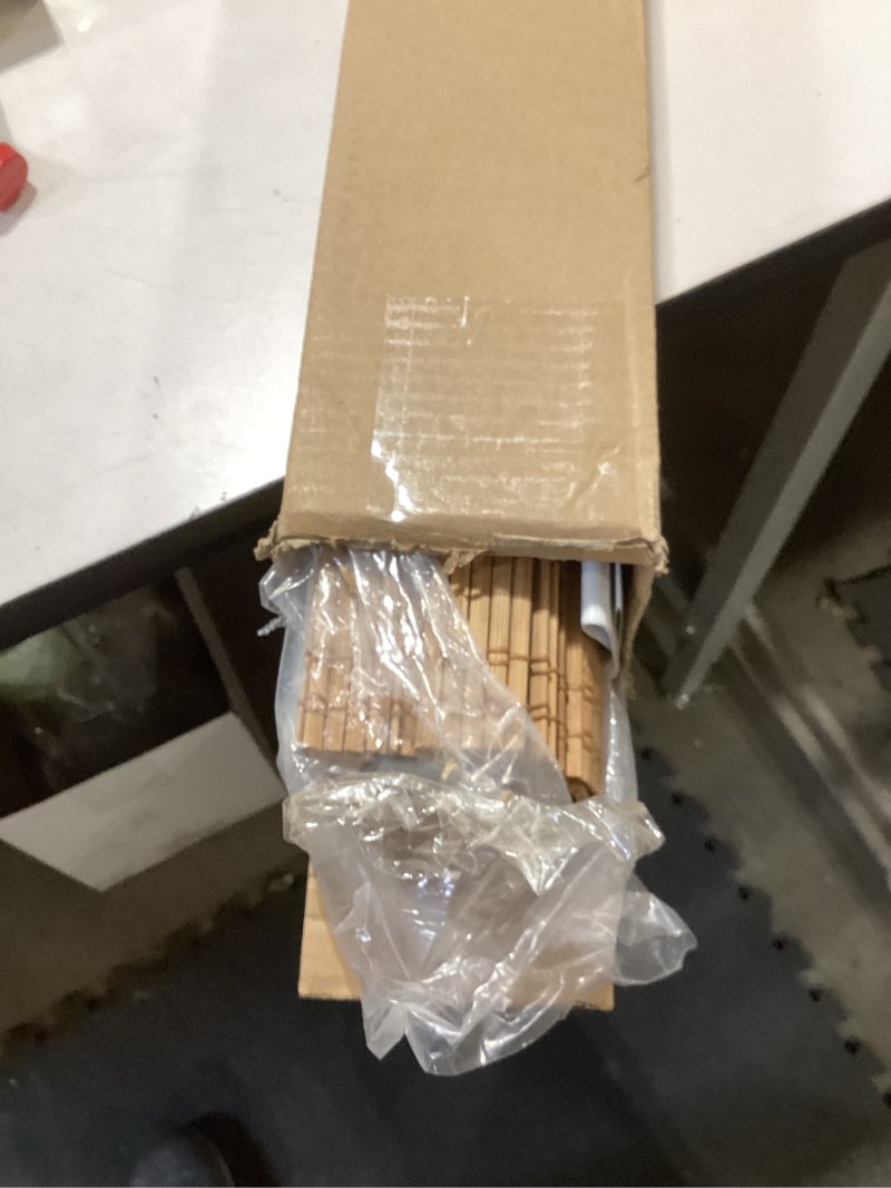 Condition photo showing Good Condition for LazBlinds No Tools No Drill Cordless Bamboo Roman Shades, Light Filtering Window Treatment, Roll Up Bamboo Blinds for Window 35'' W x 64'' H, Ceylon Light Russet Ceylon Light Russet 35'' W x 64'' H