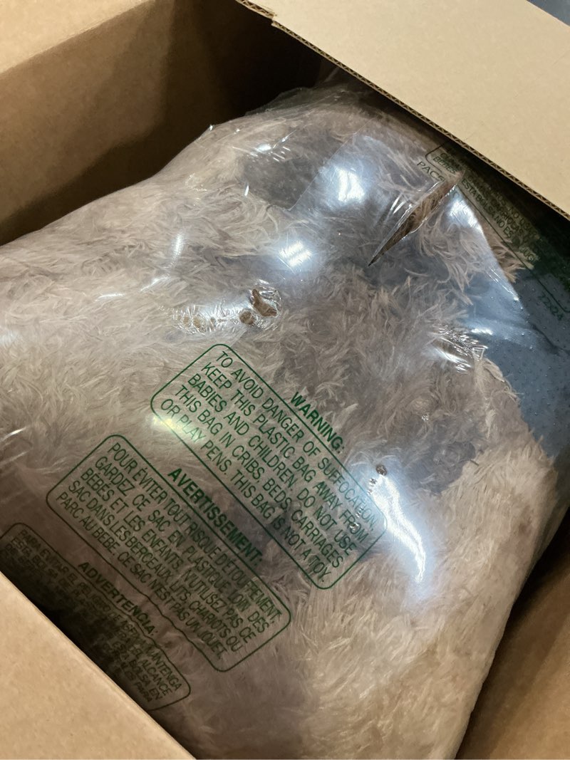 Condition photo showing As Is for 36 inches Donut Dog Bed for Large Dogs - Calming Fluffy Round Pet Bed with Removable & Washable Cover,Fits up to 80 lbs Pets (Tie-dye Brown,Large) 36.0"L x 36.0"W x 8.0"Th Tie-dye Brown