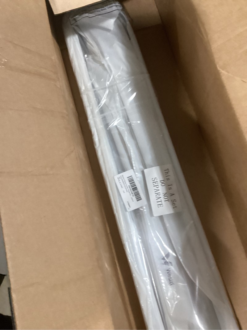 Condition photo showing New/Like New for wesiti 4 packs curtain single rods bulk for windows adjustable tension rod for door kitchen valance sash curtains, bracket and hardware included(25-42 inch,white) 25-42 inch white