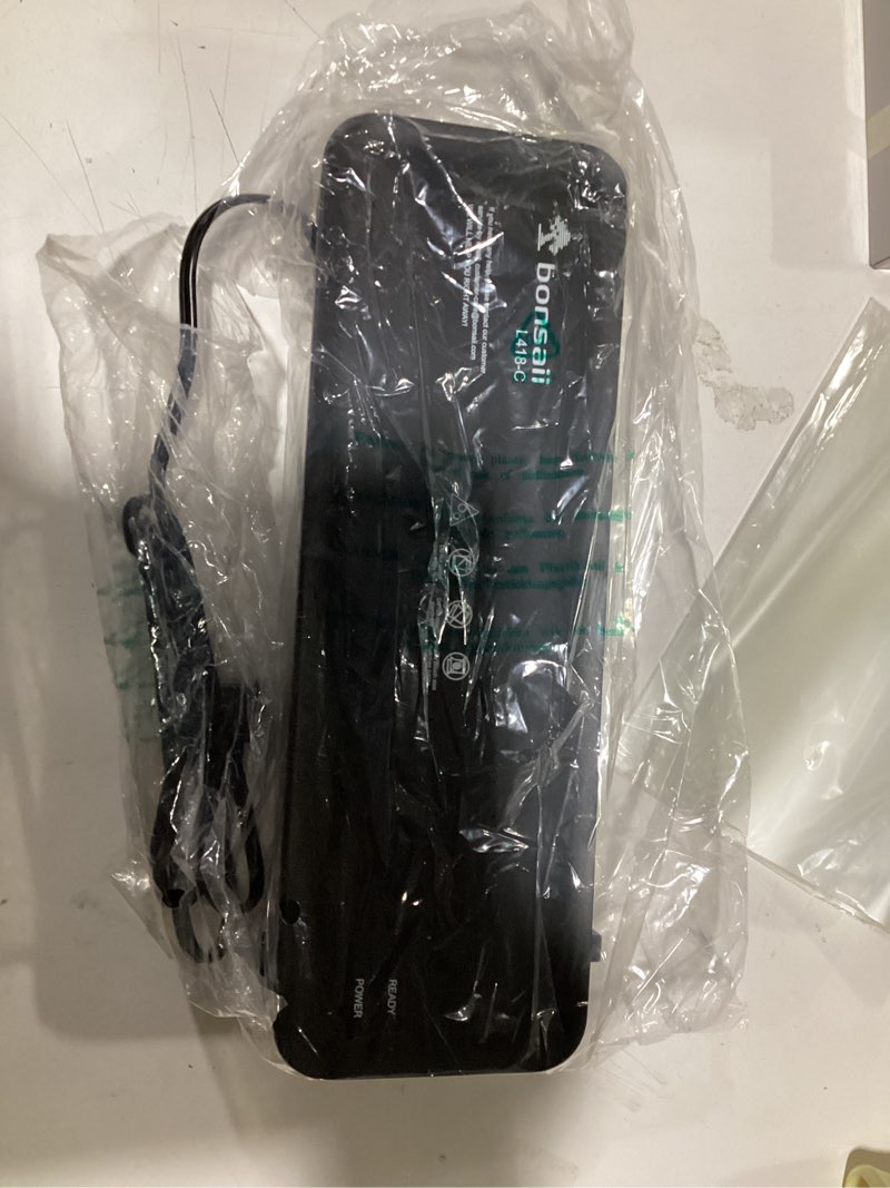 Condition photo showing New/Like New for Bonsaii Laminator, 9 Inch Thermal Laminator Machine with Never Jam Technology for Doc/Posters/Photo, Personal Laminating Machine Simple Convenient for Home, Office and School Black Black + 5 Pouches