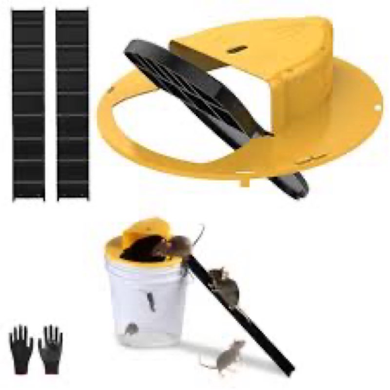 Bucket Mouse Traps Flip Lid, 5 Gallon Mouse Trap Bucket Auto Reset & Reusable Humane Mice Rat Traps for Indoor Outdoor 3 Pack