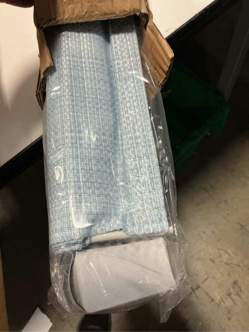 Condition photo showing Good Condition for madison park galen cordless roman shades - fabric privacy single panel darkening, energy efficient, thermal insulated window blind treatment, for bedroom, living room decor, 39" x 64", blue