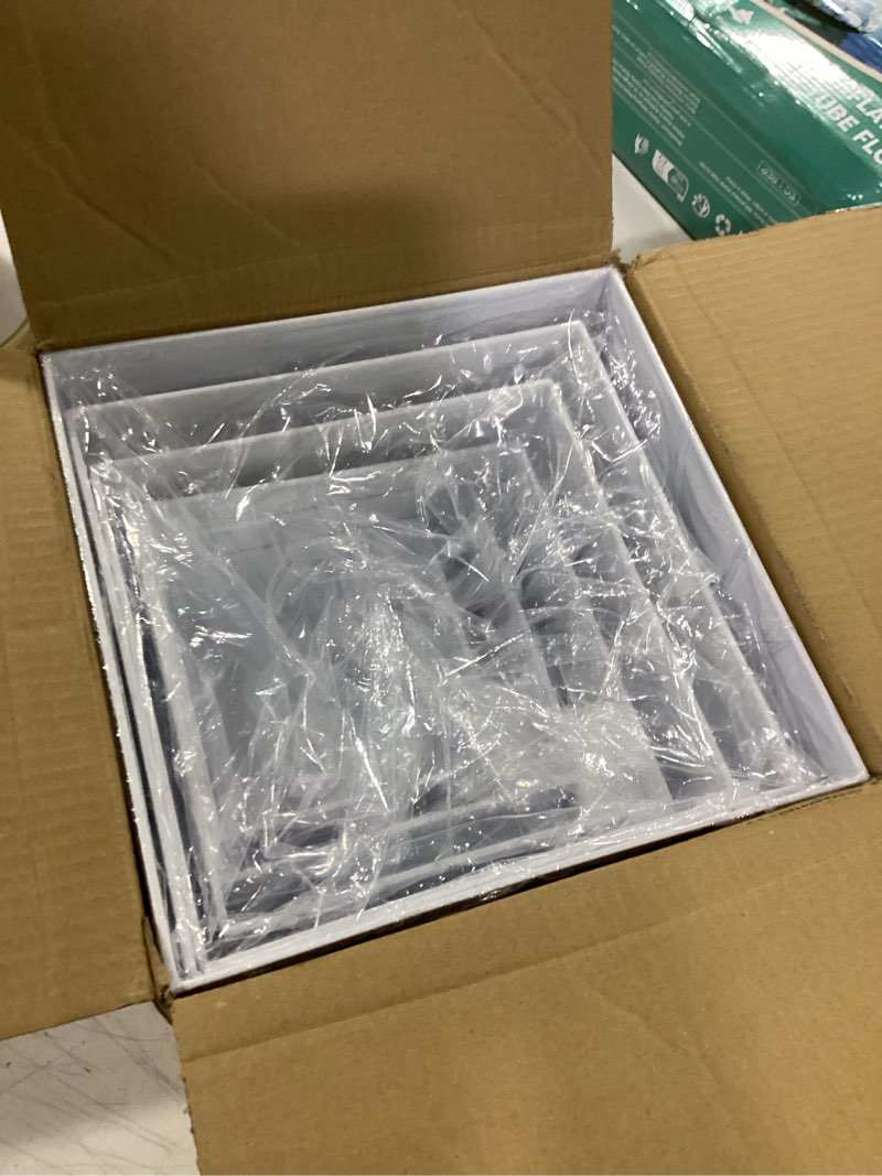 Condition photo showing Good Condition for redants 6 pcs buffet risers, large food risers for buffet table, food display risers for party, white acrylic boxes dessert table display set, risers display stands (size 10" 9" 8" 7" 6" 5", white)