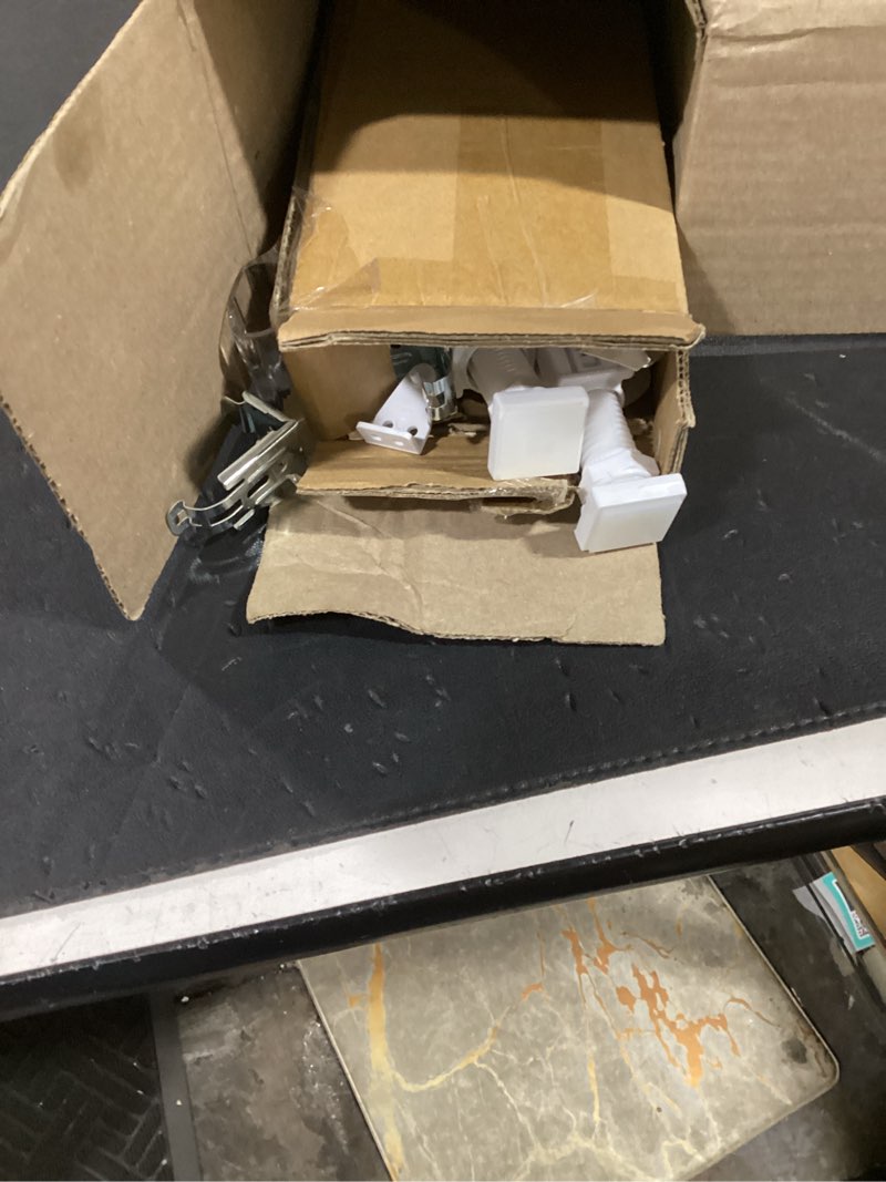 Condition photo showing As Is for no tools no drill cordless mini blinds 30" wx 48" h, 1" l-shaped blades, horizontal vinyl blinds for indoor windows, white 30x48in