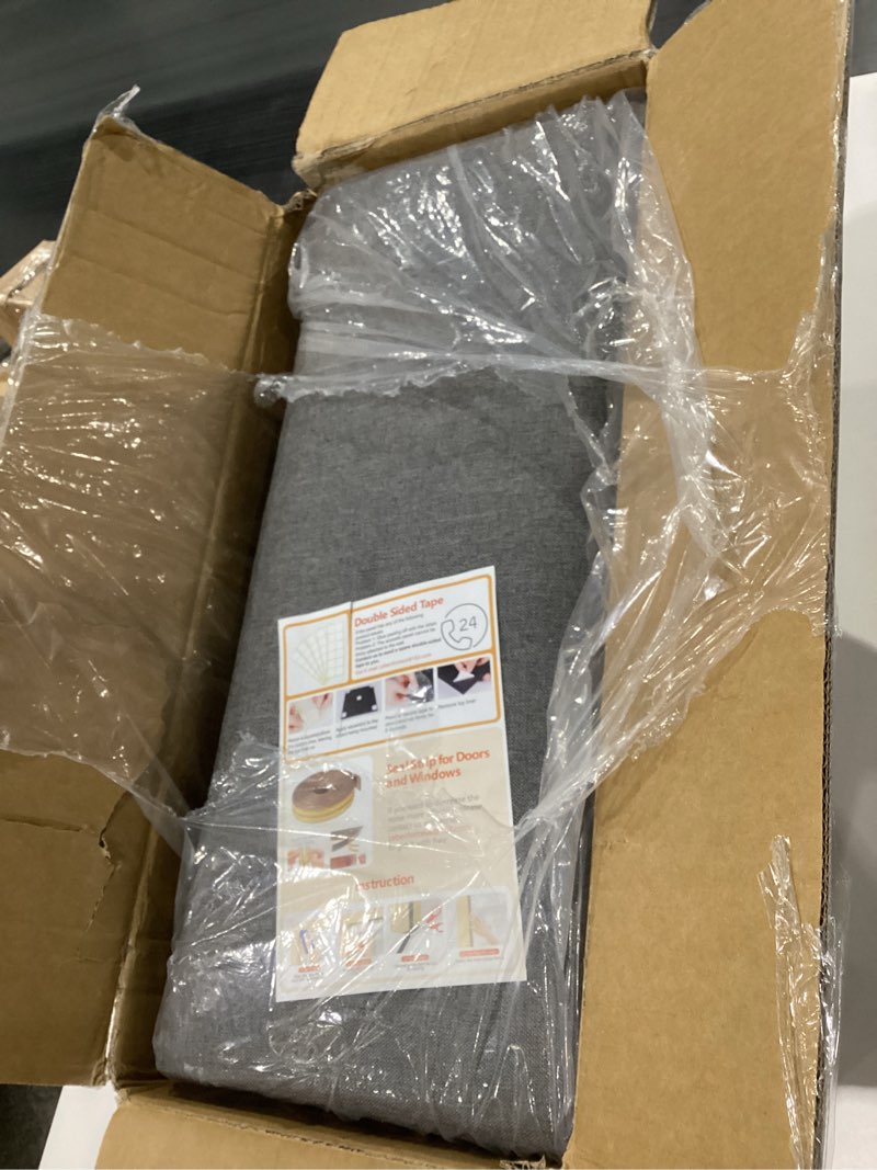 Condition photo showing New/Like New for IFNOW Upholstered Wall Mounted Headboard, 3D Soundproof Wall Panels Peel and Stick Headboard for Queen Size, Home Decor, Reusable and Removable Tufted Bed Headboards in Dark Grey(9 Panels, 10" x 24") Fabric-dark Grey Queen