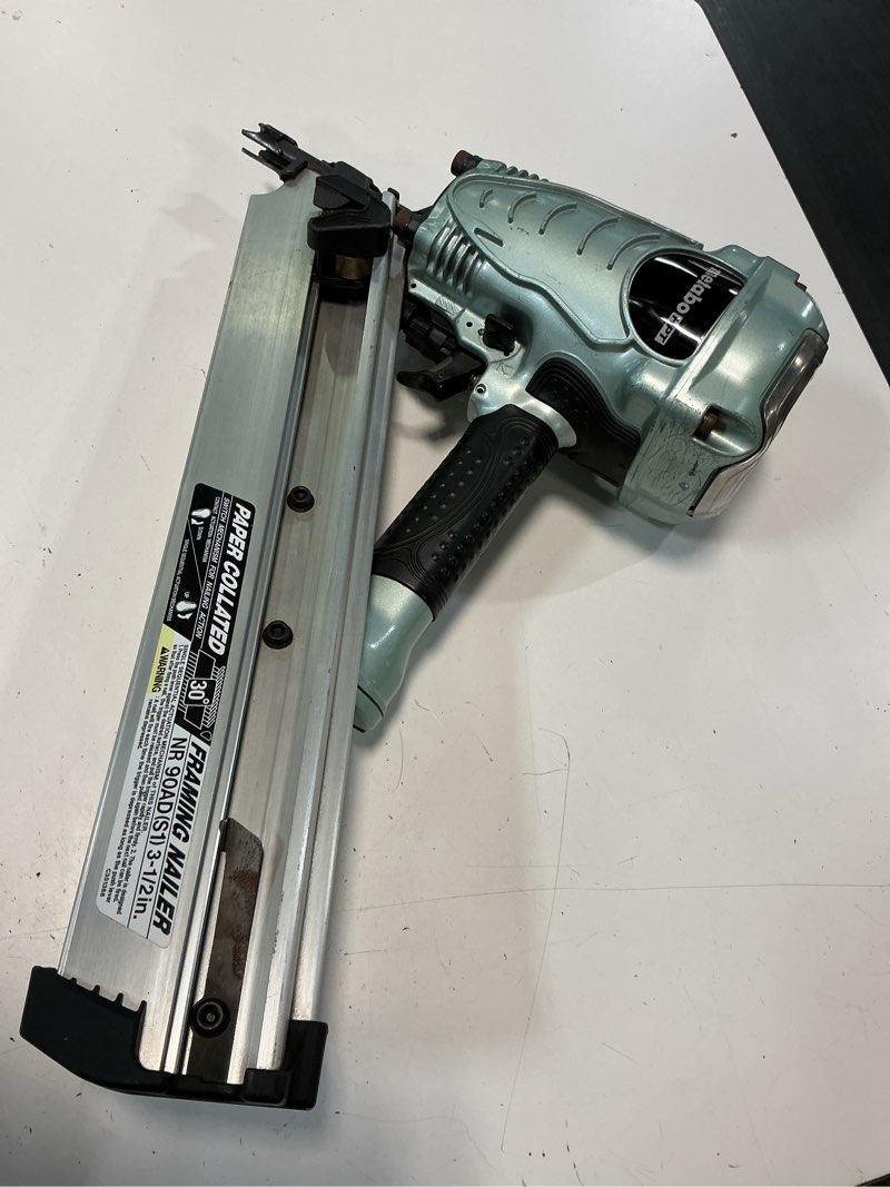 Condition photo showing As Is for metabo hpt 3-1/2-in 30 -degree pneumatic clip head/roundhead framing nailer