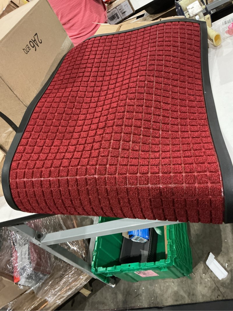 Condition photo showing Good Condition for rhino mats, town & country entrance mat for restaurants, heavy duty non-slip durable welcome entrance mat for garage, hospitals, offices, hotels or high traffic areas (red, 4' x 6') red 4' x 6' (rectangular)