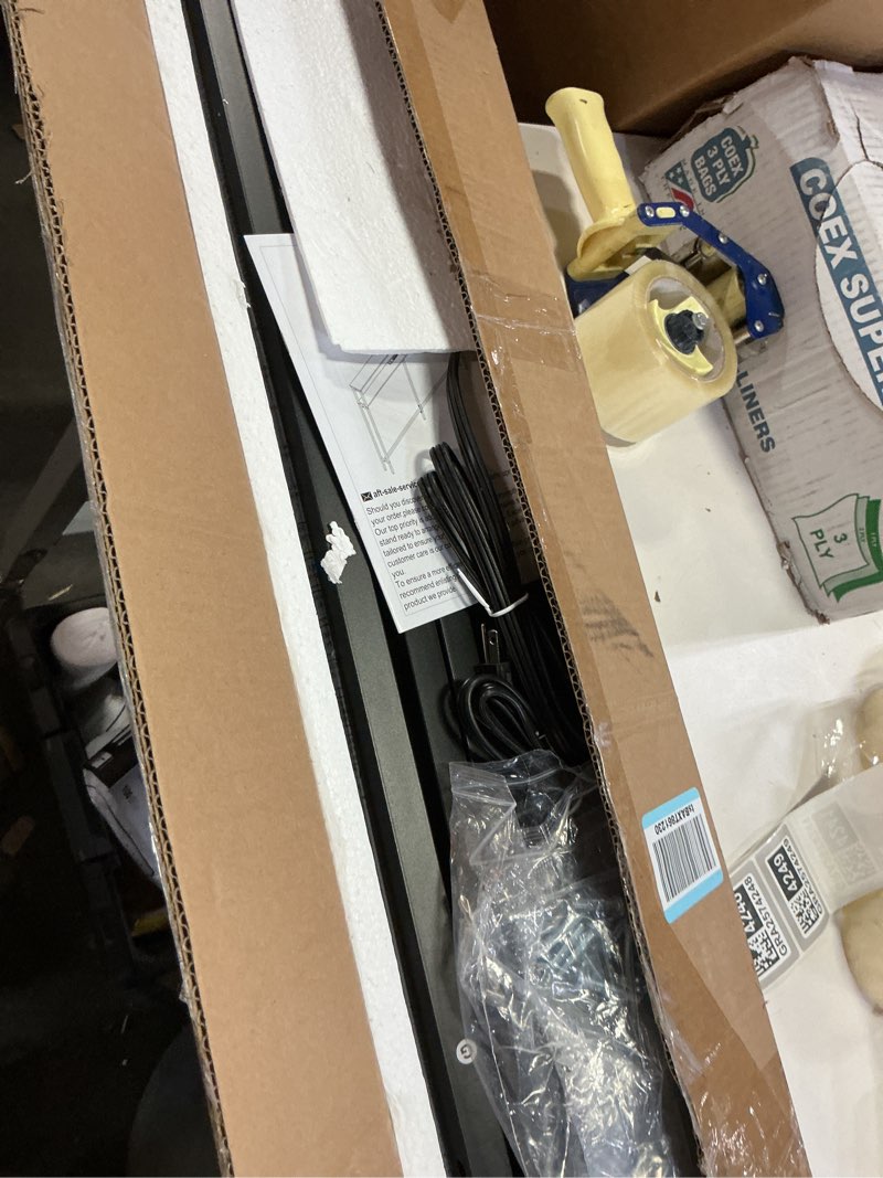 Condition photo showing Good Condition for 78 Inch Double-Layer Narrow Console Sofa Table with 2 Power Outlets&4 AC Plugs&4 USB Ports, 4.9' Extension Cord Included, Behind Couch Table for Living Room/office Easy Assembly - Rustic Brown Rustic Brown 78" double-deck