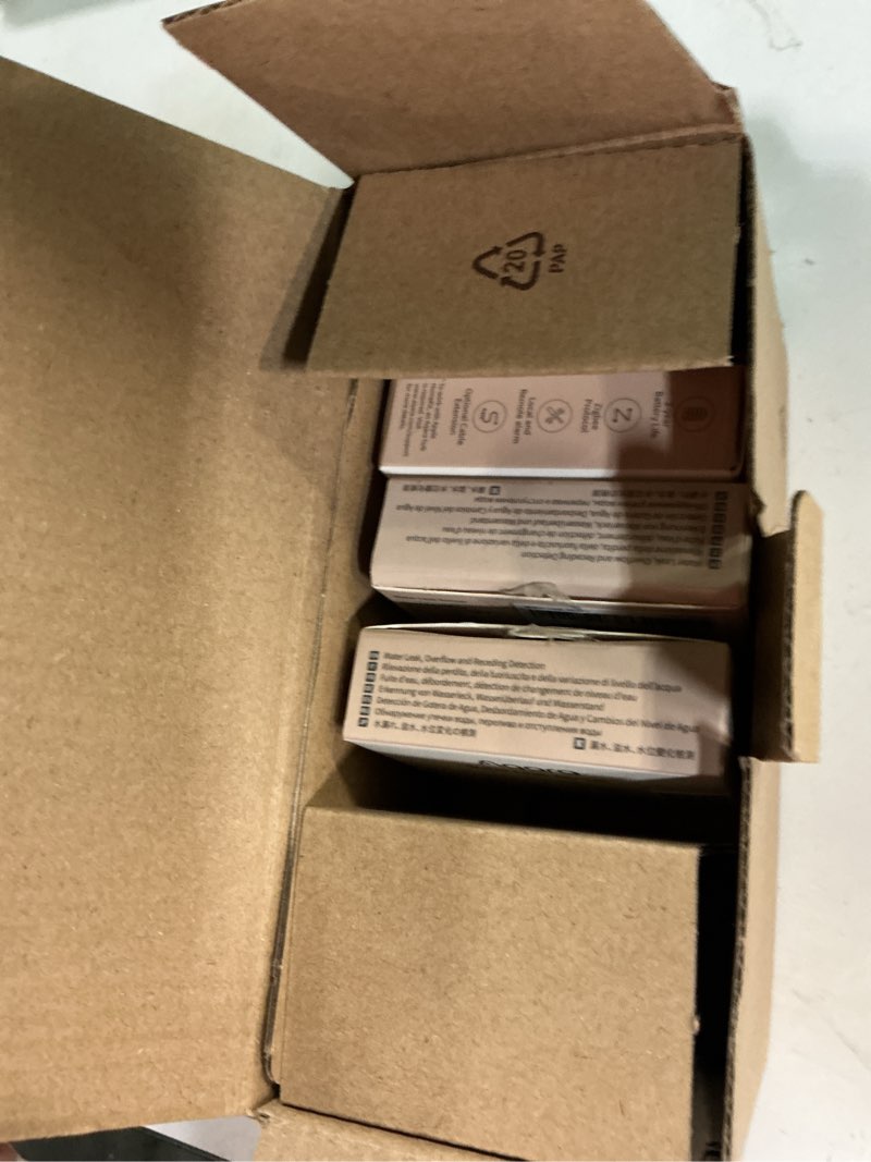 Condition photo showing New/Like New for aqara water leak sensor 3 pack, zigbee wireless water leak detector for alarm system and smart home automation, requires aqara hub, app notifications, for kitchen, bathroom, basement, works with ifttt