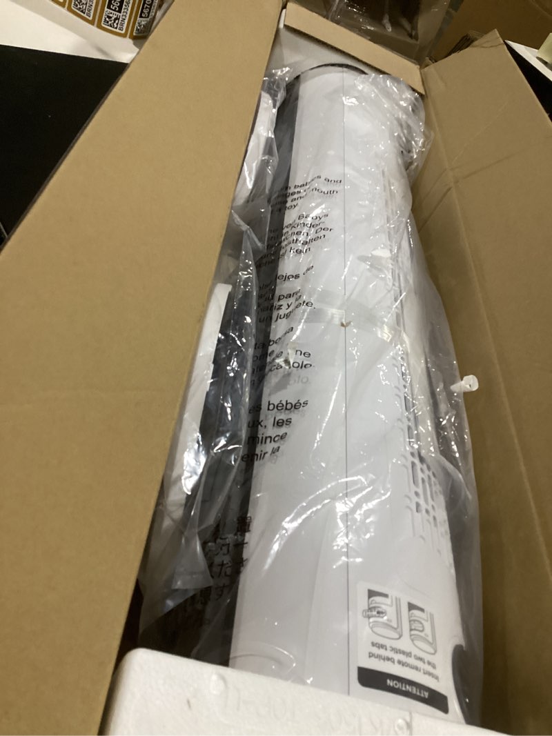Condition photo showing Good Condition for levoit tower fan for bedroom, 90° oscillating standing fan with 28db quiet for sleep, 25ft/s velocity, 12h timer, 5 speeds 4 modes, remoter, bladeless room fan for home, office, indoor, 36 inch, white white 36 inches