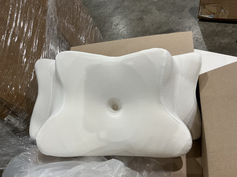 Condition photo showing Good Condition for cervical butterfly pillow, orthopedic memory foam for neck & shoulder pain, white