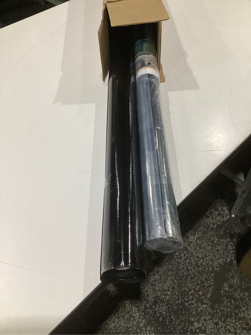 Condition photo showing As Is for (used)pushglossy 36 inch x 26 ft one way window film privacy daytime reflective mirror window tint sun blocking thermal insulated film heat control static cling tint anti uv (matte black) matte black 36 inch x 26 ft