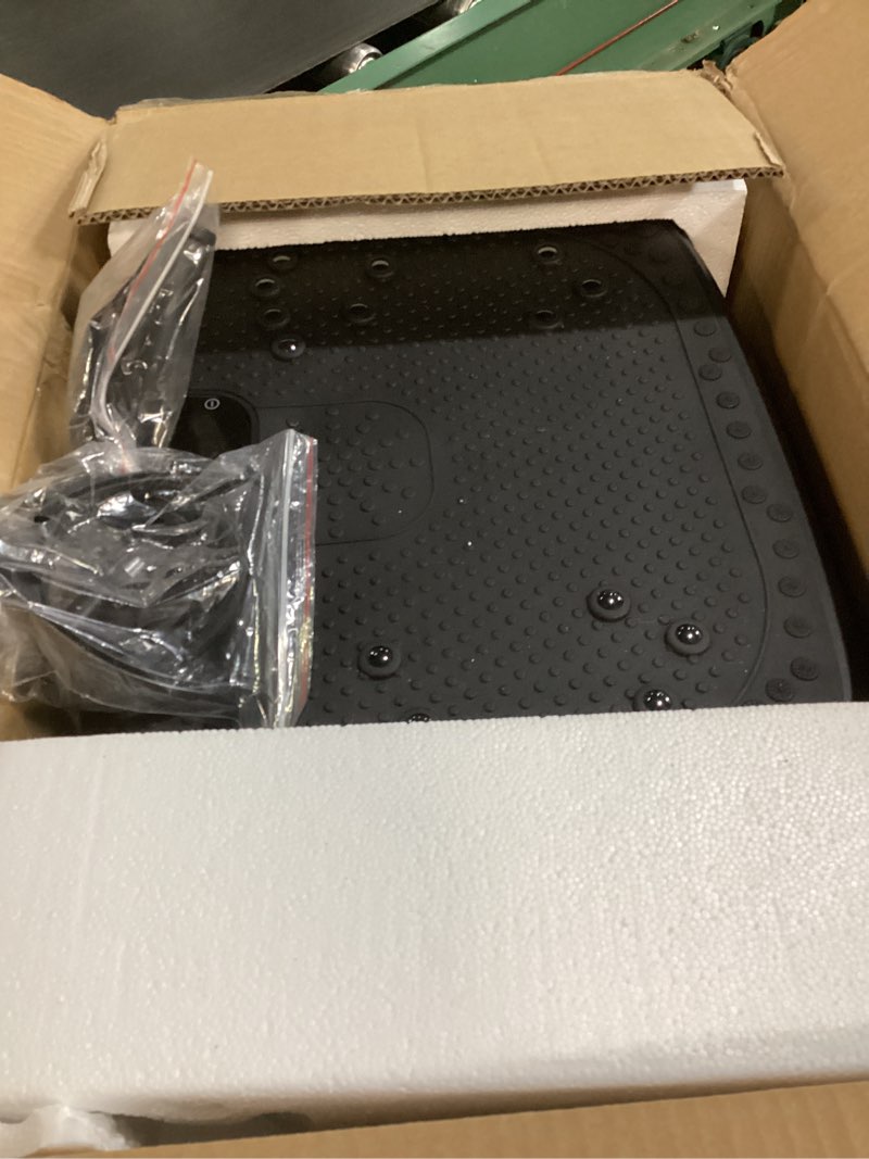 Condition photo showing New/Like New for vibration plate exercise machine, vibrating fitness platform for lymphatic drainage, full body shaker workout equipment, bluetooth power shaping vibrate plate, board sport for home exercise gym black