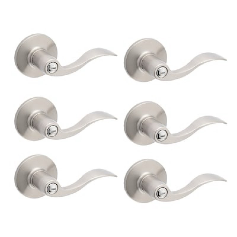 RELIABILT Olivia Satin Nickel Interior or Bed/Bath Privacy Door Handle Contractor