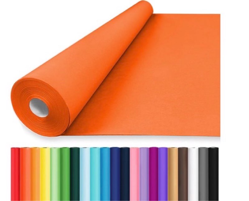 Vanhench 24”\\x 1500\\\" (125') Wrapping Paper for Women, Orange Wrapping Paper Roll, Solid Color Art Kraft Craft Paper for Wedding, Birthday, Floral Bouquet, Crafts Packing, Poster Bulletin Board Orange 