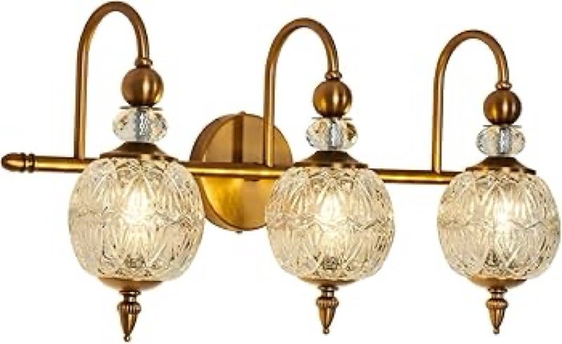 Ditoon Brushed Gold Bathroom Vanity Light Fixture Vintage Style - 3 Light G9 Bulb Compatible, 23" Wi